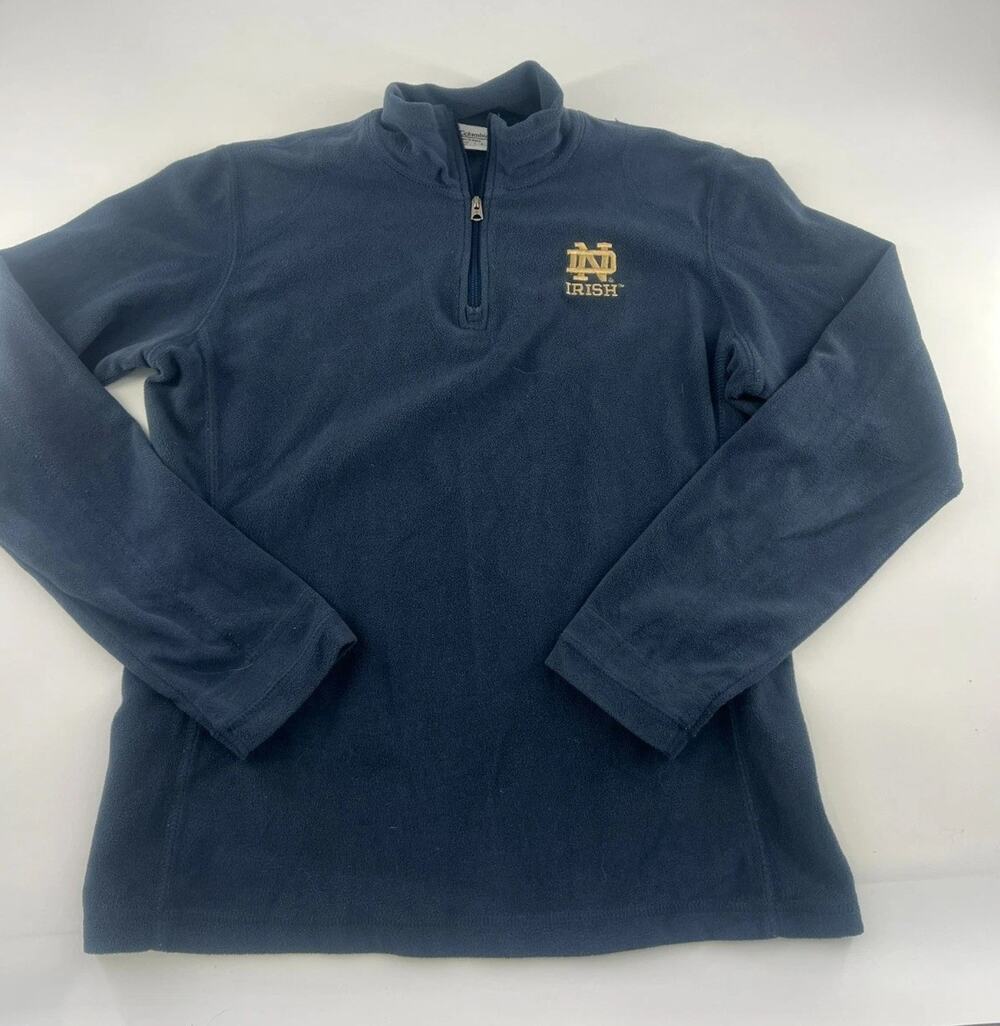 Columbia Fleece Notre Dame Sweatshirt Womens Medium Blue Football Sportswear